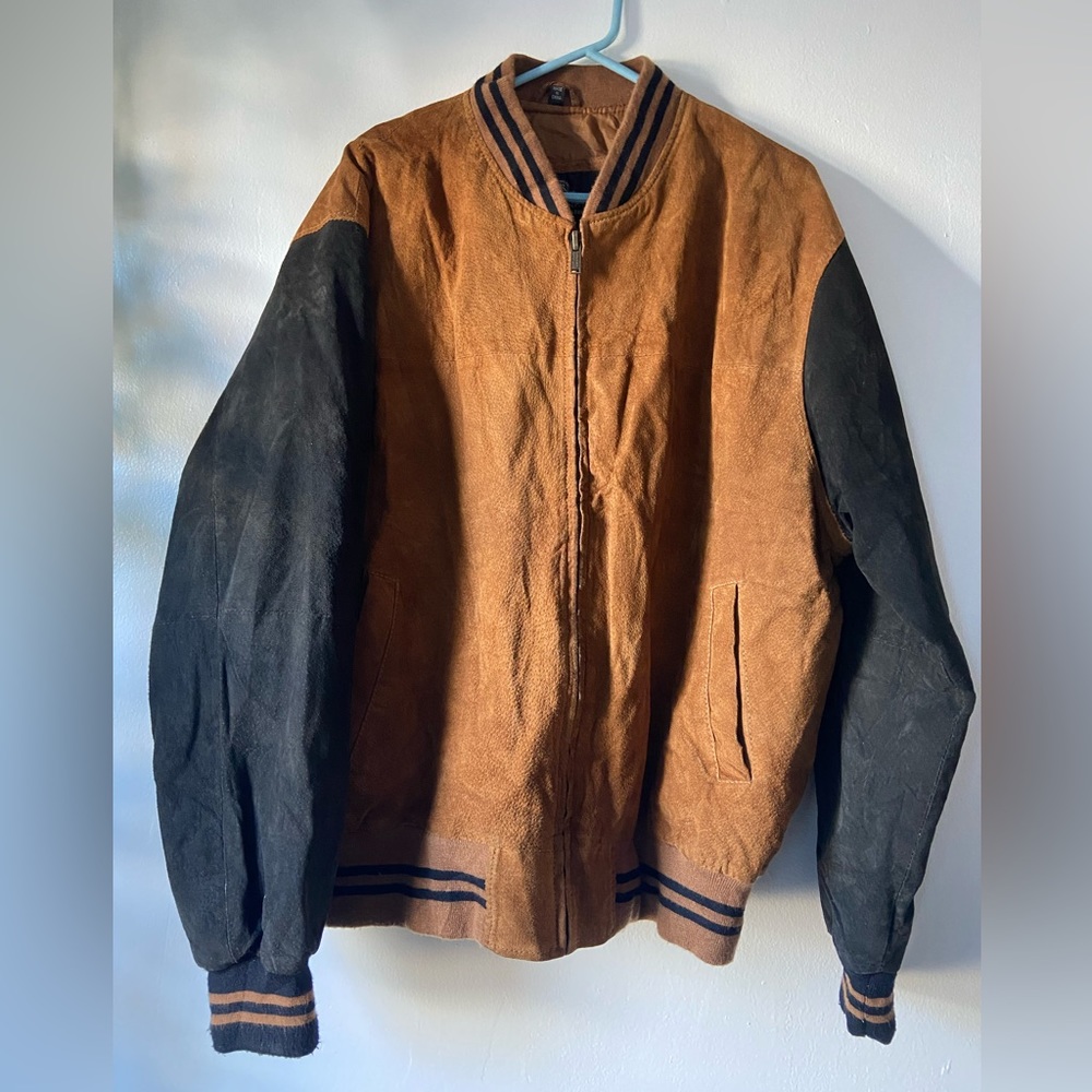 Vintage leather bomber jacket
